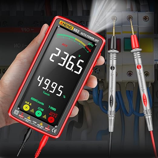 ANENG Multimeter Tester Color LCD TRMS Auto-Ranging 6000 Counts Voltmeter Smart Rechargeable Meter Measures AC/DC Current,NCV,Voltage,Ohm,Amp,Resistance,Diodes,Countinuity,Capacitance,Temperature