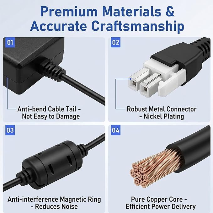 29V Adjustable Desk Power Cord Compatible with Claiks P1.01.001 P101001 40" 48" 55" 63" Height Adjustable Stand Up Desk, Replacement for YH-K290018-C Adapter Charger Cord