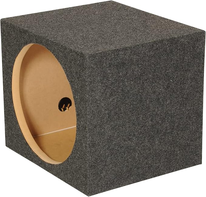 Q Power 12 Inch Single Sealed Heavy-Duty Subwoofer Enclosure Box for Car