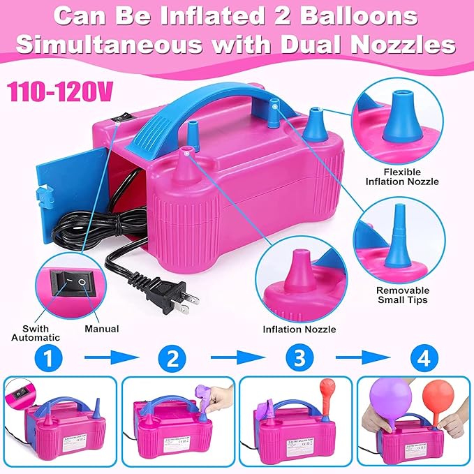 Balloon Arch Kit and Balloon Pump Electric, 12ft Wide Table Balloon Arch Stand With 100Balloons Balloon Stands For Wedding Anniversary Birthday Mother's Day Party Decoration Graduation Ceremony
