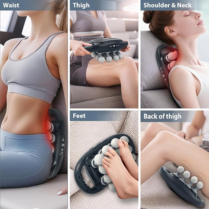 16 Head Massage Gun, Deep Tissue Percussion Massager with 9 Intensity Levels for Neck, Back, Shoulders, Legs Pain Relief & Recovery