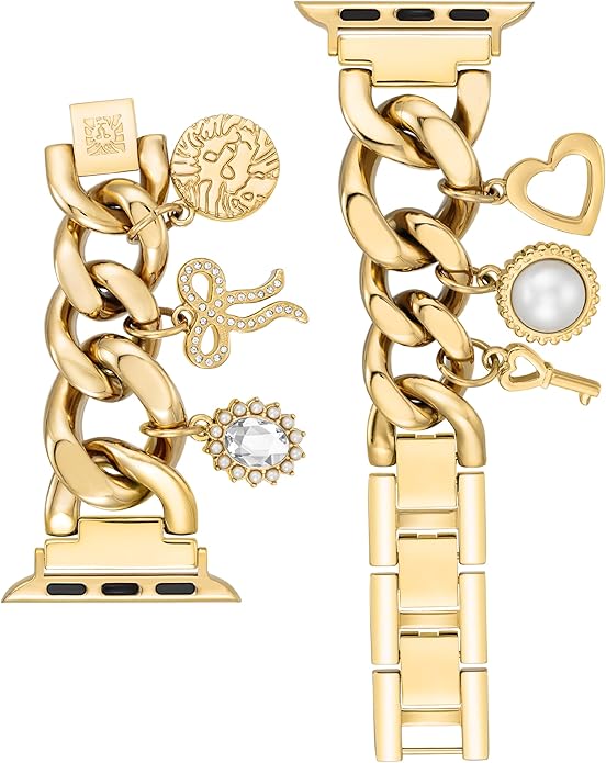 Anne Klein Fashion Chain Bracelet for Apple Watch, Secure, Adjustable, Apple Watch Replacement Band, Fits Most Wrists