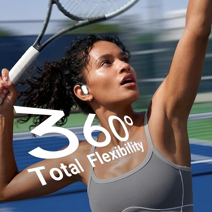 DARONGFENG Open Ear Headphones Wireless Earbuds Bluetooth 5.4, for Running & Workouts: Ergonomic Snug-Fit Earhook, Powerful Bass, Immersive HD Sound & Clear Calls, 40H Playtime with Smart Display