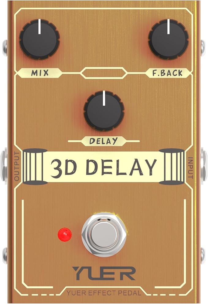 3D DELAY,Guitar Pedal,Electric Guitar Effects Pedal for Guitars and Bass Effect Pedals Mini Single Type DC 9V True Bypass
