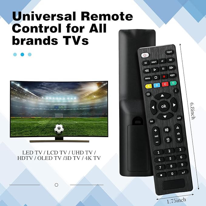 100 Pack Universal TV Remote Replacement Compatible with All Smart TV LED LCD HDTV 3D Series for Motel Hotel Nursing Home (Regular)