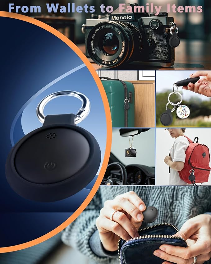 Dual System Bluetooth Tracker for iOS and Android: Smart Tag 4 Pack - Compatible with Apple Find My (iOS) & Google's Find Hub(Android) for Keys, Luggage, Wallet, Vehicles - Long Range Item Locator