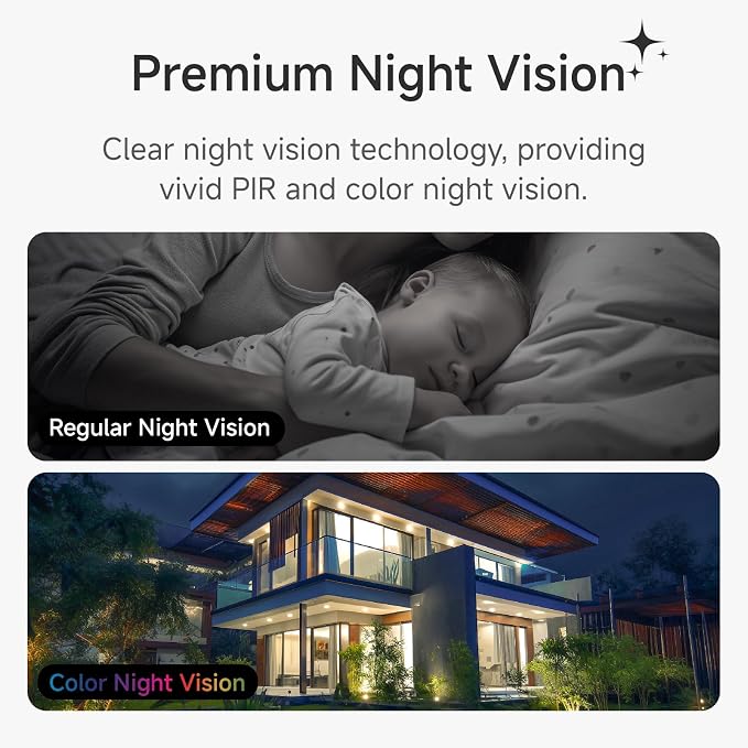 Noorio B200 2-Cam Kit with Hub, Wireless Security Camera System for Home, Indoor/Outdoor 1080p Cameras, Battery Powered, Motion Activated, Color Night Vision, Compatible with Alexa