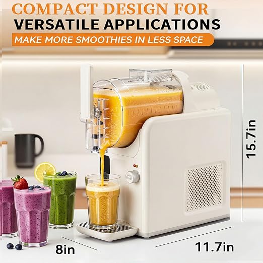 5 in 1 Slushie Machine for Home, No Ice Needed Frozen Drink Maker with Anti-Slip Mat, 61oz Slushy Machine Self-Cleaning and LED Display for Margaritas, Frappes, Smoothies and Shakes (White)