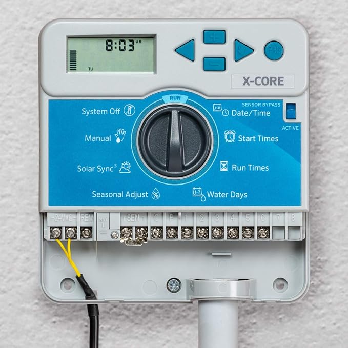 Hunter X-Core 6 XC600i Indoor Sprinkler Timer, 6 Zone Irrigation Controller, Easy Programming, Sprinkler System Timer for Yard and Garden, Manual and Seasonal Adjust, No WiFi Needed