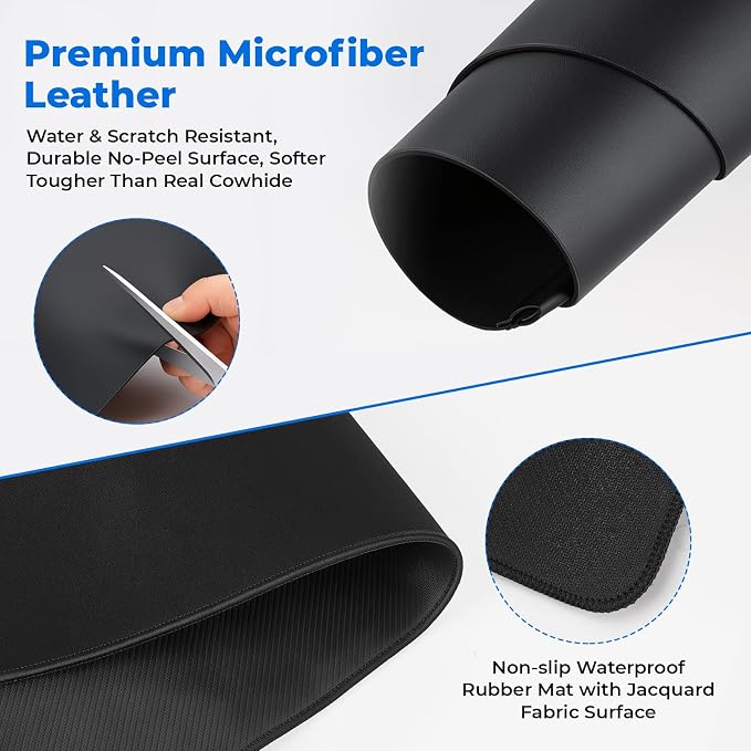 25W Fast Wireless Charging Desk Mat, 2nd Gen 3 in 1 Wireless Charger Mouse Pad, Waterproof Ultra Smooth Non-Slip Gaming Desk Pad, XXL Large 35.43"x15.75" Office Desk Mat