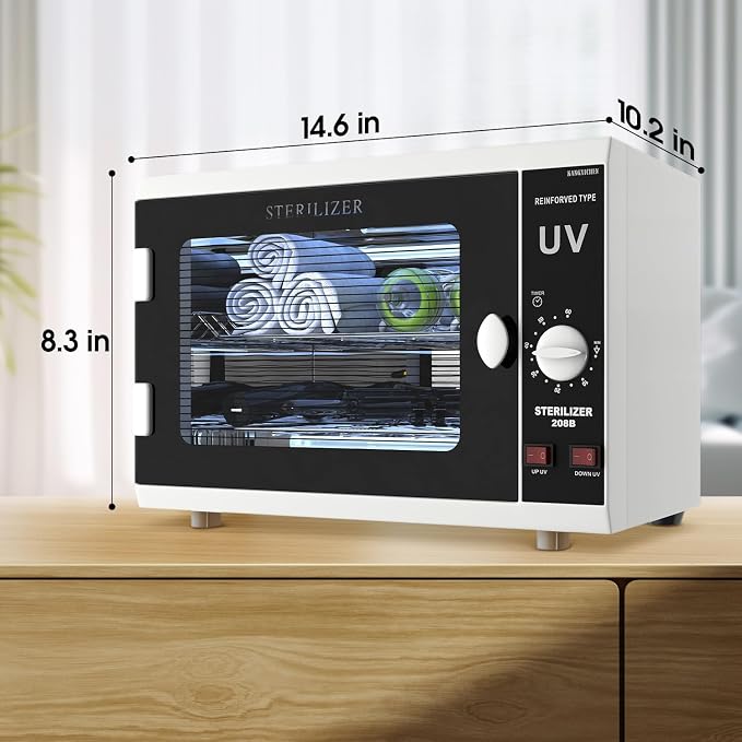 UV Sanitizer Cabinet. Dual Lamp UV Light Sanitizer Box with Timer Setting, Suitable for Cleaning of Various Items
