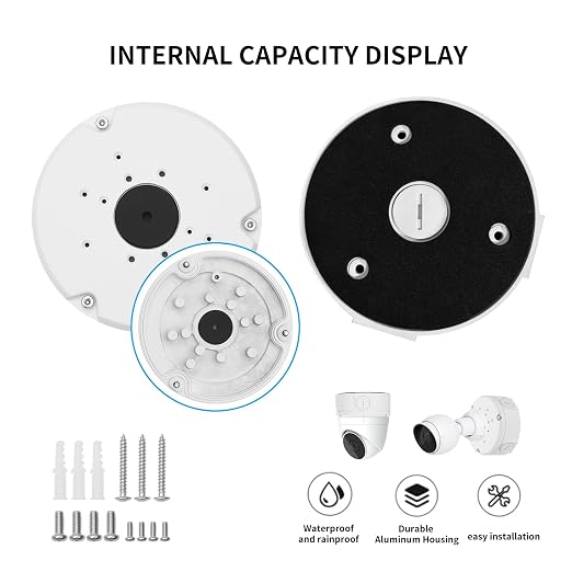 Metal Junction Box Mount for Ubiquiti Unifi Camera, White | Metal, Compatible with Unifi Dome Turret Bullet Cameras, G3, G4, G5, G6, AI, Pro,Anti falling rope