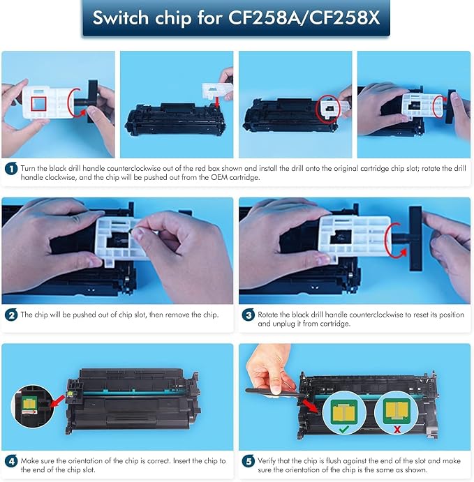 Cool Toner (no chip) 58A CF258A Black Toner Cartridge Replacement for HP 58A CF258A Toner for HP LaserJet Pro M404n M404dn MFP M428fdw M428fdn M428dw Printer Ink 2-Pack