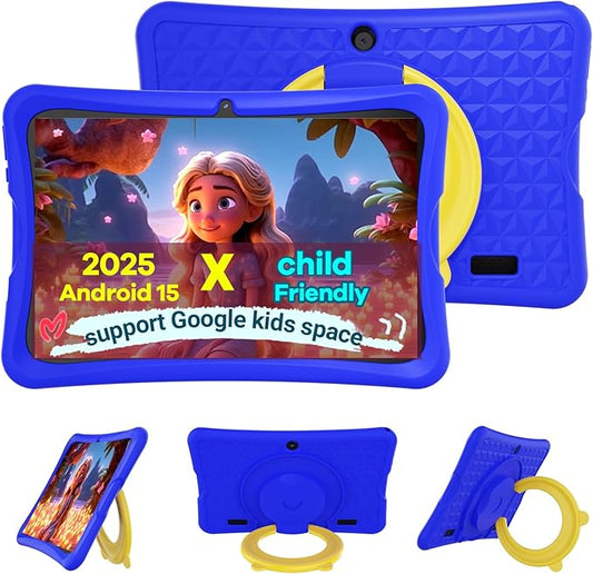 DigiLand Android 15 Kids Tablet,10.1 inch Tablets,6GB RAM+32GB ROM (Expand to TF) Parental Control,Kids Software Pre-Installed,Dual Camera 2MP+5MP,Android Learning Tablet with Proof Case