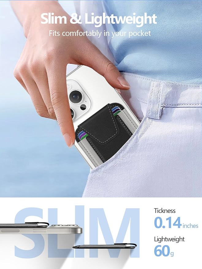 Miroddi for MagSafe Wallet with Privacy Flap, Strongest Magnetic Card Holder for iPhone 17/16/15/14/13/12 Series, Leather Magnetic Phone Wallet, Fit 7 Cards, RFID Blocking, No More Falling, Black