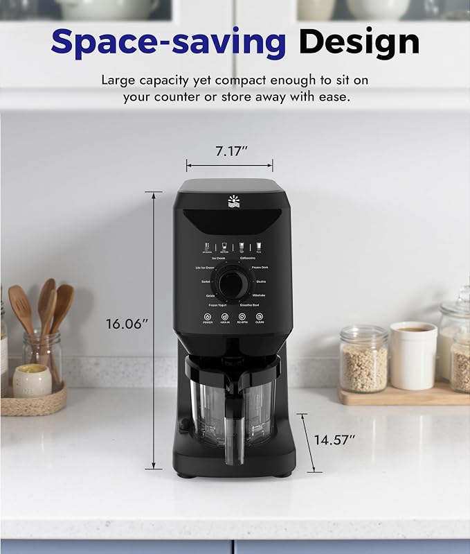 12-in-1 Ice-Cream Maker Machine - 11 Preset Programs & Self-Cleaning, Healthy Frozen Yogurt Maker for Gelato, Slushies, Sorbet, Mix-ins & More, Includes (2) Pint Containers for Home & Party