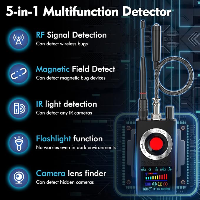Anti-Spy Hidden Camera Detector Portable Listening Device Detector Camera Finder Professional Privacy Protector
