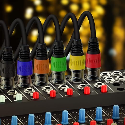 XLR Cables, XLR Microphone Cable 25 ft 4 Pack, Gold-Plated 3-pin XLR Speaker Cable Male to Female Balanced Mic Cable