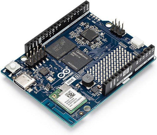 Arduino UNO Q 4GB [ABX00173] - Hybrid Board, Qualcomm Dragonwing QRB2210 microprocessor (MPU) & STM32U585 Microcontroller(MCU), AI Vision, Voice, IoT, Robotics, Linux Debian OS, Wi-Fi 5, USB-C