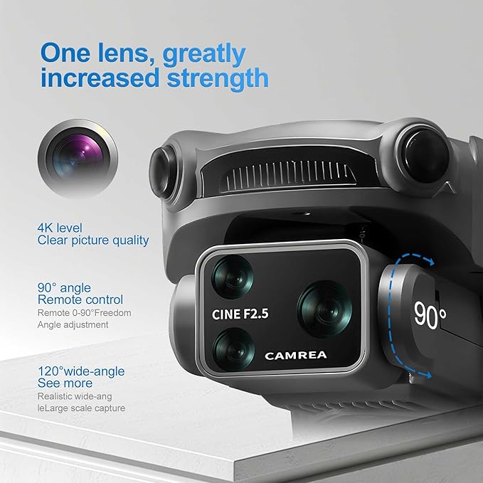 S119 4K Drone with Camera for Adults, GPS Auto Return, Obstacle Avoidance, Brushless Motor, 5G Screen Remote, 2 Batteries 50 Min Flight, Dual Camera 120° Wide-Angle, 2000M Range, 120M Altitude FPV Quadcopter