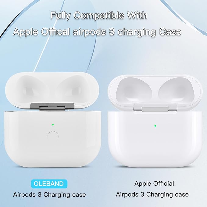 Replacement for AirPods 3rd Gen Wireless Charging Case,Only Compatible with iPod 3rd Generation Charger Cases, with Lightning,(White)