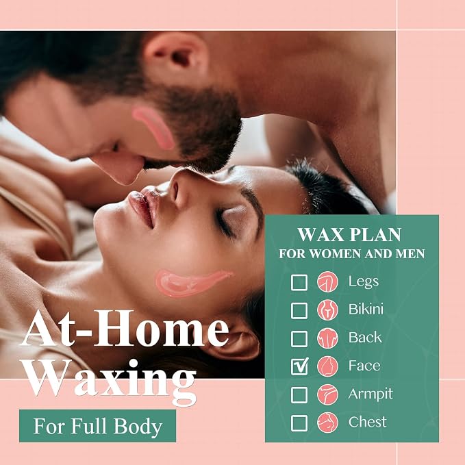 GIRLEARLE Wax Warmer Kit for Women and Men + 1lb Hard Wax Beads at Home, Multiple Formulas Target Different Types of Hair for Sensitive Skin Body, Brazilian Bikini, Eyebrow, Facial