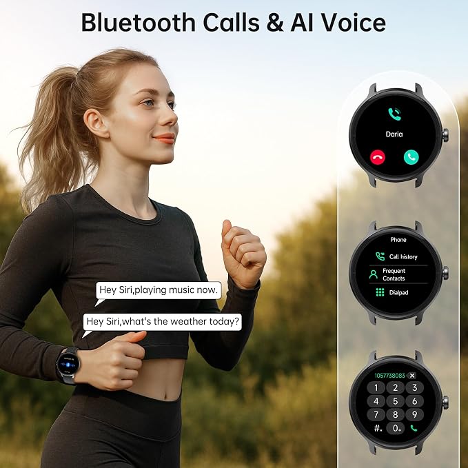 Smart Watch for Men Women(Answer/Make Calls), Smartwatch Built-in AI Voice, 1.27" HD Fitness Tracker with Heart Rate/Sleep/Step/SpO2 Monitor, 100+ Sports Modes, IP68 Waterproof Watch for Android iOS