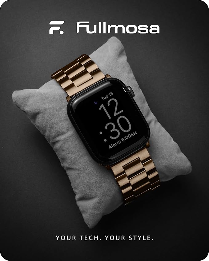 Fullmosa Metal Band Compatible with Apple Watch Bands 41mm 40mm 38mm, iWatch Band with Case for Apple Watch Series 9 8 7 6 5 4 3 2 1 SE3/2/1, Golden Coffee