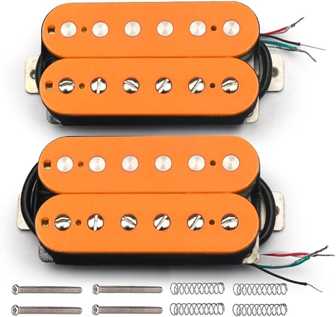 SAPHUE Alnico 2 Electric Guitar Pickup N-50 7-8K/B-52 8-9K Humbucker Alnico II Pickup Double Coil Pickup Guitar parts (orange)