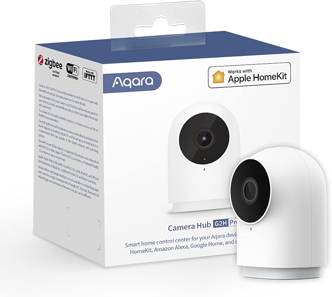 Aqara Security Camera Hub Indoor G2H Pro, 1080p HD HomeKit Secure Video Indoor Camera, Night Vision, Two-Way Audio, Zigbee Hub, Plug-in Cam Works with Alexa, Homekit, Compatible with Google Assistant | WiFi Camera for Baby & Pet, HomeKit Secure Video, ...