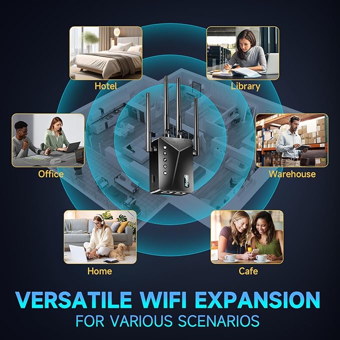 WiFi Extender, 2026 Strongest WiFi Extender Signal Booster, Whole Home Internet Repeater Covers up to 15,000 sq.ft and 50 Devices, Easy Setup | Banish WiFi Dead Zones