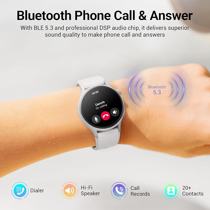 Fitpolo Smart Watch for Men Women,1.3" AMOLED Touchscreen Fitness Tracker, Make/Answer Calls, Heart Rate SpO2 Monitor, 3ATM Waterproof, Sleep & Activity Tracking Smartwatch for Android Phones iPhone