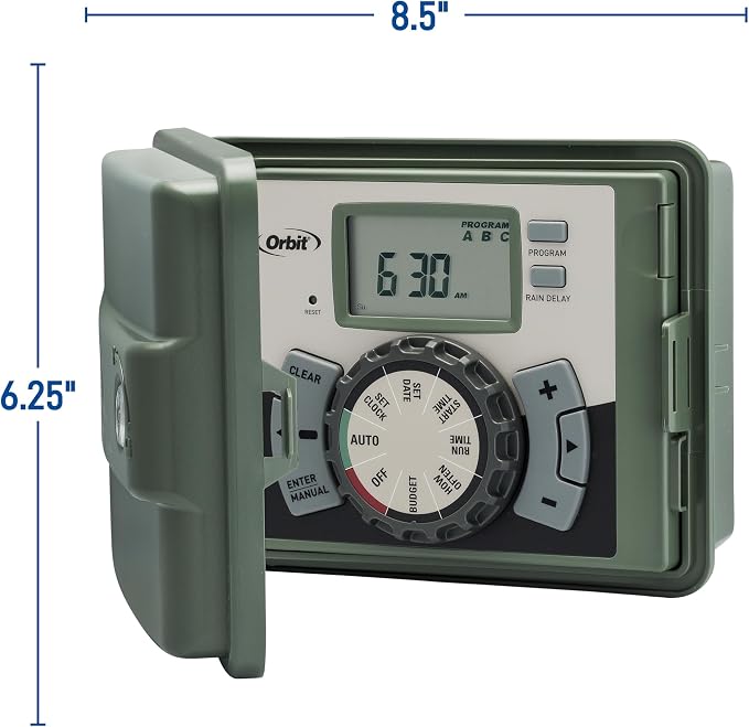 Orbit 6 Station Indoor or Outdoor Irrigation Controller, Tri-Lingual