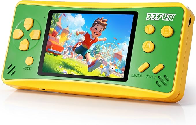Handheld Game for Kids,Preloaded 168 Retro Video Games, Portable Gaming Player with 3.2" HD Screen, Mini Arcade Electronic Toy with Rechargeable Battery,Travel Toy Gifts for Boys Girls(Green)