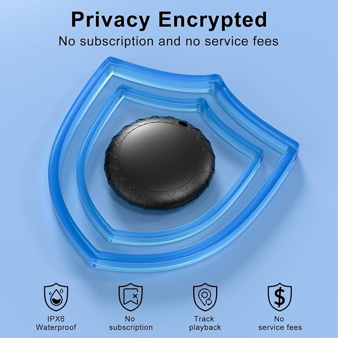 GPS Tracker for Vehicles with Magnetic Case Work with Find My (iOS Only)-No Monthly Fee Subscription No SIM Card Required, Waterproof,Real-Time GPS Tracking Devices or Cars, Trucks, Anti-Theft(Black)