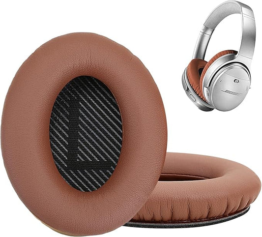 Replacement Ear Pads Fit for Bose QuietComfort 25 QC25 QC15 QC35ii QC35 QC45 with Noise Isolation Memory Foam (Brown)