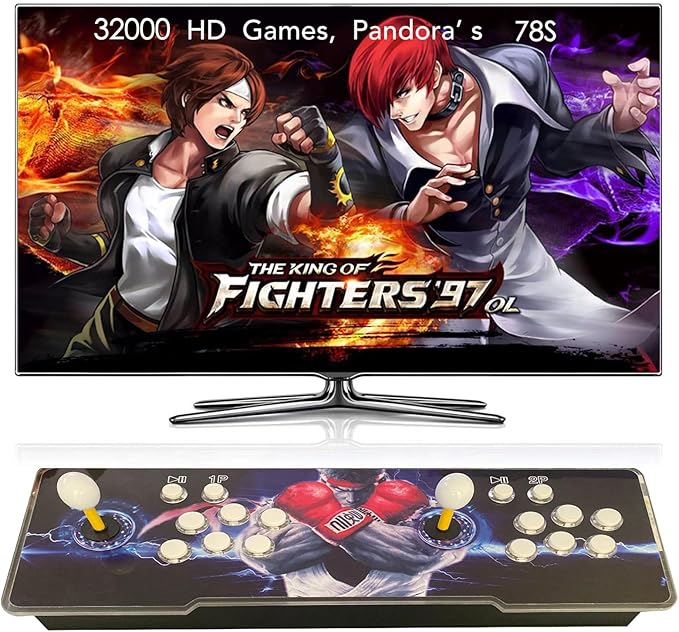 FVBADE [32000 in 1 78S Pandora Box Retro Games Arcade Game Console with Two Separate Host for PC & Projector & TV 3D Games 1-4 Players Category Favorite List Save/Search/Hide/Pause/Delete Game