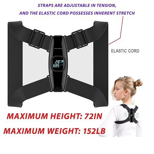 Upgraded Smart Posture Corrector Adjustable Posture Correction Angle with Vibration Posture Reminder Correct Hunchback Posture Correction Back Posture Monitor Hunchback Smart Corrector