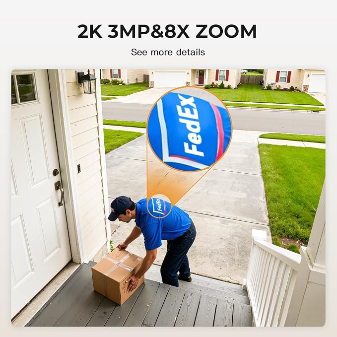 2K Cameras for Home Security,Indoor/Outdoor for Baby/Elder/Pet Monitoring with Phone app,Plug&Play,Color Night Vision,2-Way Audio 24/7 Recording,Support 128G Card ( Not Included),4 pcs,6.56ft Wire