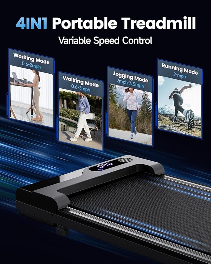 𝐖𝐚𝐥𝐤𝐢𝐧𝐠 𝐏𝐚𝐝 𝐓𝐫𝐞𝐚𝐝𝐦𝐢𝐥𝐥 𝐟𝐨𝐫 𝐇𝐨𝐦𝐞 - Under Desk Treadmills Portable Mini Walking Pads Compact Walk Pad for Small Spaces Office Indoor Apartment Floor Flat Running Machine