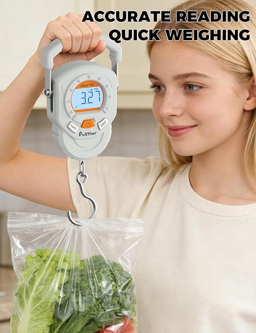 Fish Scale, Max 130lbs Fishing Scale,Multi-Mode Pound/Ounces & Kilograms,LCD Display