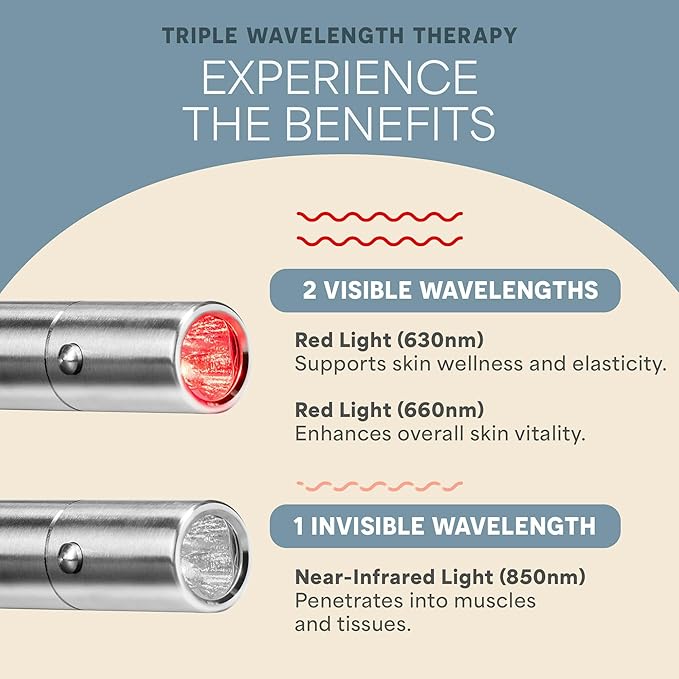 Lifepro Near Infrared Red Light Therapy for Body Joints & Muscles Wellness Support, Lumicure Portable Red Light Therapy Torch with 630nm, 660nm, 850nm LEDs - Support Daily Relaxation and Comfort