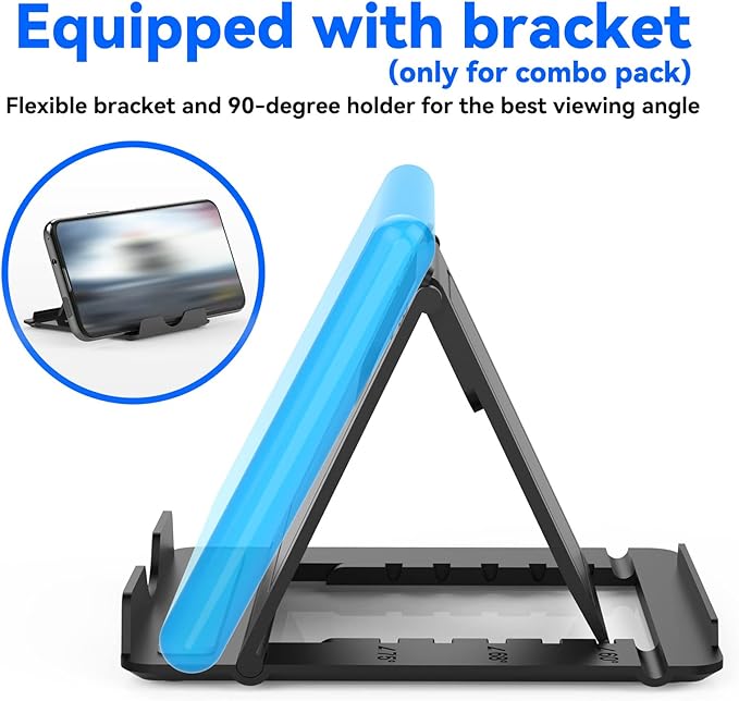 Gaming Keyboard Converter Gaming Keyboard Set RGB Gradient USB One Handed Keyboard Type C Wired Mobile Phone Holder(Mix SE automatic pressure gun set)