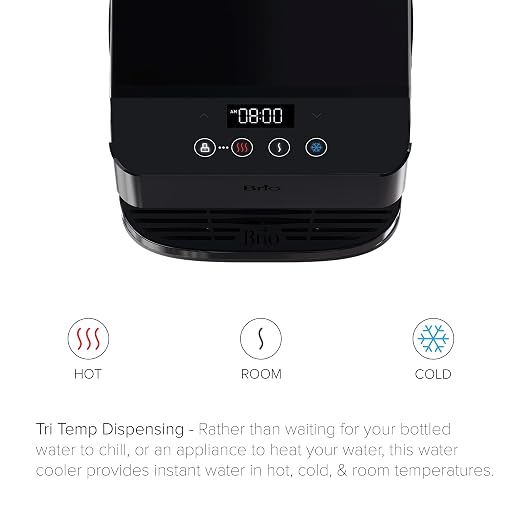 Brio Moderna Self-Cleaning Bottleless Countertop Water Cooler Dispenser - with 3-Stage Water Filter and Installation Kit, Tri Temp Dispense, and LED Night Light - UL/Energy Star Approved