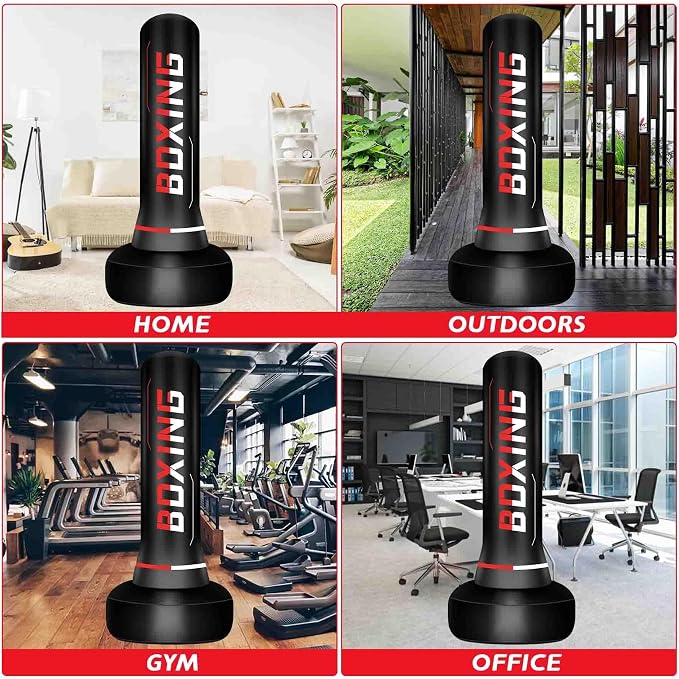 Freestanding Punching Bag for Adults,70" Heavy Duty Boxing Bag with Stand, Kickboxing and MMA Muay Thai Training Equipment for Men and Women Beginners