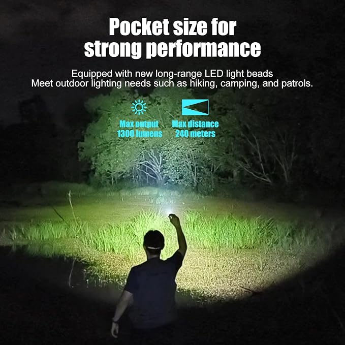CYANSKY Rechargeable Flashlight,Super Bright,Flashlights High Lumens, Small EDC Flashlights for Emergencies,with Magnetic Base,IP68 Waterproof Flash Light for Camping,Hiking,Outdoor,Home (Green)