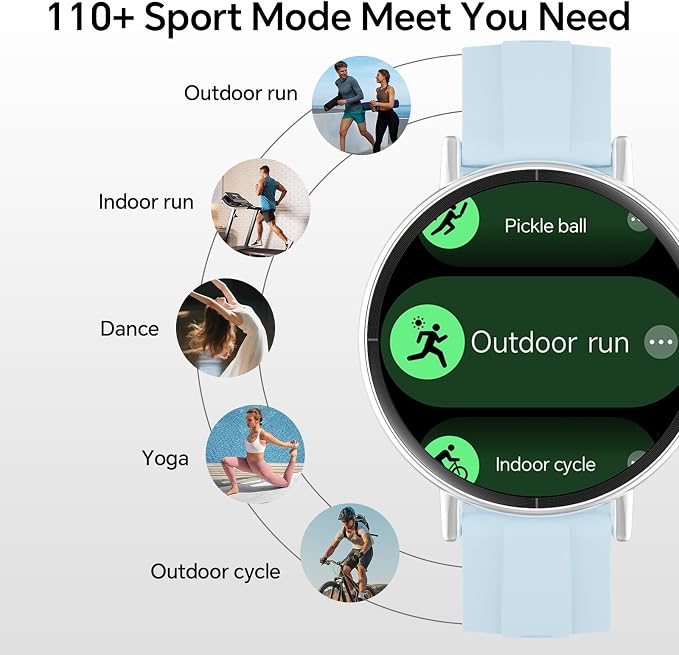 Smart Watches for Men Women,Smartwatch for iPhone/Samsung/Android,(Answer/Make Call),1.57" HD 43mm Fitness Tracker with Heart Rate/SpO2/Sleep Monitor,IP68 Waterproof,110+ Sport Mode,with 2 Bands