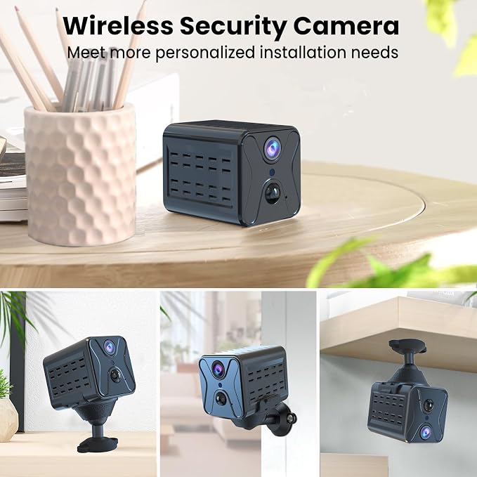 aidowocam Spy Camera Security Cameras Wireless Indoor, Camera for Home Security,4K AI Motion Detection,150 Days Standby Battery Life,WiFi Camera Night Vision and Cloud/SD Storage