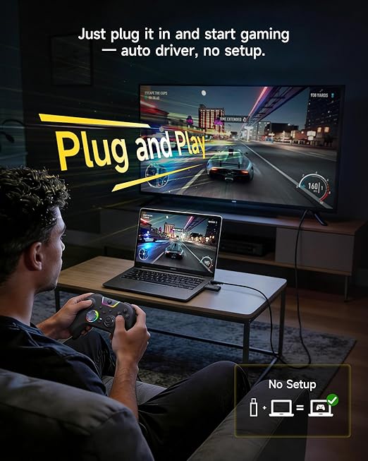 EasySMX X05Pro Wireless PC Controller – Quiet-Press Buttons, 2-Stage Impulse Triggers, 2 Programmable Buttons, Hall Joysticks, 1000mAh Battery, 1000Hz Polling Gaming Controller for PC/Switch/Android/iOS