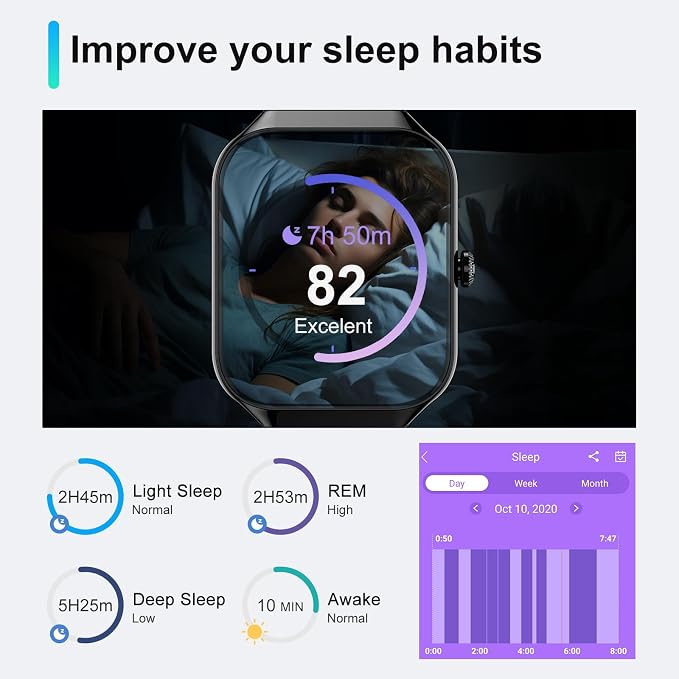 Smart Watch(Answer/Make Call), 1.96"HD Smartwatch for Men Women with Heart Rate/Sleep Monitor/Pedometer, 2025 New Activity Fitness Watch 113+ Sport Modes, IP68 Waterproof Running Watch for Android iOS